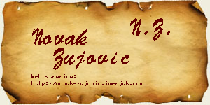 Novak Žujović vizit kartica